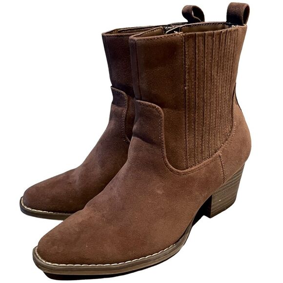 Light brown heeled booties by Universal Threads women Size 8 - Picture 1 of 14